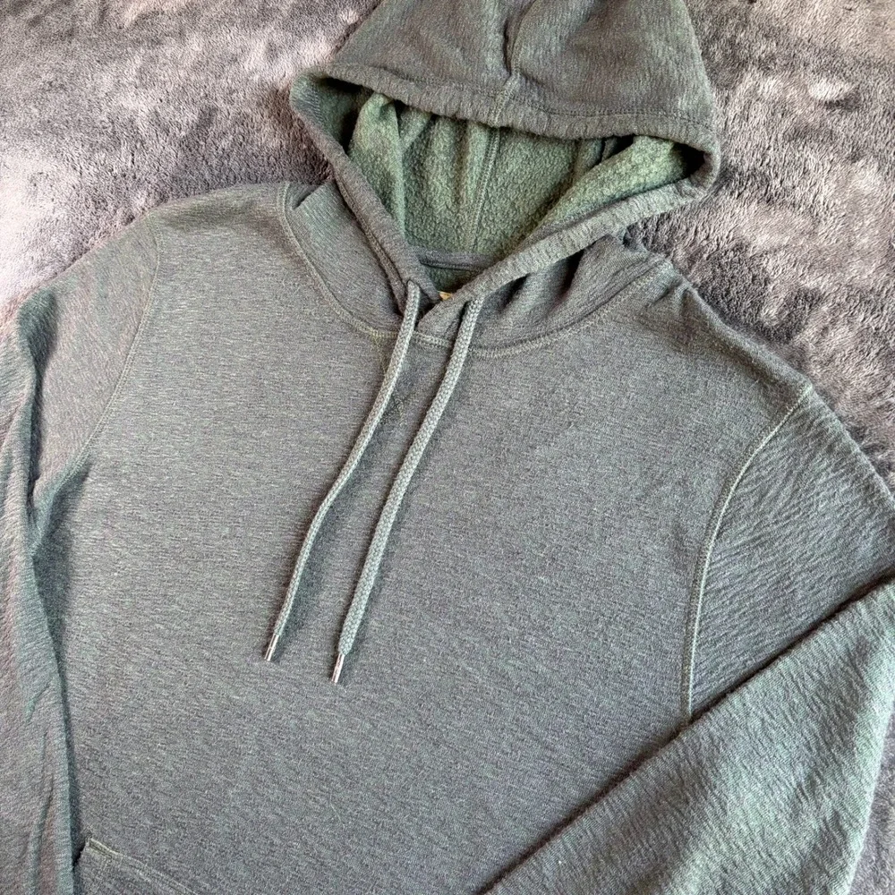 Levi's Mens Polyester Rayon Hoodie Pullover Curved Hem Small Green